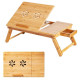 Portable Bamboo Laptop Lap Tray with Adjustable Legs and Tilting Top