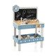 Kids Wooden Play Workbench with Blackboard and Tool Parts Set