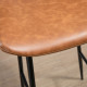 Bar Stools Set of 2, PU Leather Upholstered Bar Chairs, Kitchen Stools with Backs and Steel Legs for Dining Room, Brown