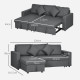 Corner Sofa Bed with Storage, 3 Seater Pull Out Sofa Bed, Convertible L Shape Sofa Couch with Reversible Chaise Lounge for Livin