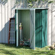 Outsunny 5ft x 3ft Garden Metal Storage Shed, Outdoor Tool Shed with Sloped Roof, Lockable Door for Tools, Equipment, Green