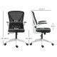 Vinsetto Mesh Back Office Chair, with Flip-Up Arms - Black and White