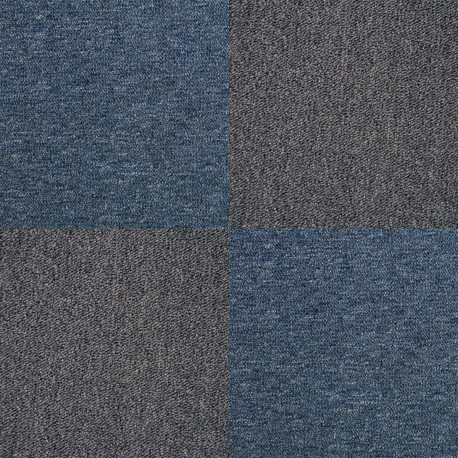 40 x Carpet Tiles 10m2 / Storm Blue & Charcoal Black