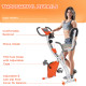 2-in-1 Folding Exercise Bike with 8-Level Magnetic Resistance, Arm Resistance Band, Pulse Sensor, Orange