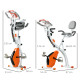 2-in-1 Folding Exercise Bike with 8-Level Magnetic Resistance, Arm Resistance Band, Pulse Sensor, Orange