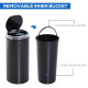 42L Sensor Bin for Kitchen Waste Automatic Dustbin Motion Detection Dustbin  Stainless Steel Rubbish Can with Bucket, Black