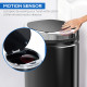 42L Sensor Bin for Kitchen Waste Automatic Dustbin Motion Detection Dustbin  Stainless Steel Rubbish Can with Bucket, Black