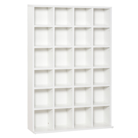 CD Storage Unit with Adjustable Shelves, 89 x 130.5 cm, White