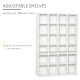 CD Storage Unit with Adjustable Shelves, 89 x 130.5 cm, White