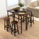 6-Piece Bar Table Set, 2 Breakfast Tables with 4 Stools, Counter Height Dining Tables &amp; Chairs for Kitchen, Living Room, Rustic 