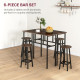 6-Piece Bar Table Set, 2 Breakfast Tables with 4 Stools, Counter Height Dining Tables &amp; Chairs for Kitchen, Living Room, Rustic 