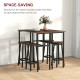 6-Piece Bar Table Set, 2 Breakfast Tables with 4 Stools, Counter Height Dining Tables &amp; Chairs for Kitchen, Living Room, Rustic 