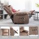 Velvet-Feel Electric Lift-and-Recline Massage Armchair, with Remote - Brown