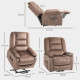 Velvet-Feel Electric Lift-and-Recline Massage Armchair, with Remote - Brown