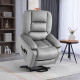 Velvet-Feel Electric Lift-and-Recline Massage Armchair, with Remote - Grey