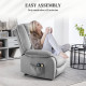 Velvet-Feel Electric Lift-and-Recline Massage Armchair, with Remote - Grey