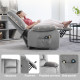 Velvet-Feel Electric Lift-and-Recline Massage Armchair, with Remote - Grey