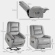 Velvet-Feel Electric Lift-and-Recline Massage Armchair, with Remote - Grey