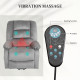 Velvet-Feel Electric Lift-and-Recline Massage Armchair, with Remote - Grey