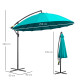 Outsunny 3(m) Cantilever Umbrella 18 Ribs &amp; Vents Adjustable Angle for Patio Green