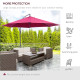 Outsunny 3m Water Resistant Terylene Hanging Parasol Wine Red