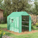 Outsunny Walk-in Greenhouse with 3 Tier Shelves, Outdoor Green House Garden Grow House with Reinforced PE Cover, Roll-up Door an