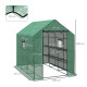 Outsunny Walk-in Greenhouse with 3 Tier Shelves, Outdoor Green House Garden Grow House with Reinforced PE Cover, Roll-up Door an