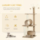 PawHut 121cm Cat Tree Tower for Indoor Cats Kitten Activity Centre Scratching Post with Bed Tunnel Perch Interactive Ball Toy Br