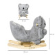 Kids Toddler Rocking Horse Plush Ride On Koala Rocker Wooden Base Seat Safety Belt w/ Gloved Doll Toy for 18-36 Months Grey