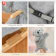 Kids Toddler Rocking Horse Plush Ride On Koala Rocker Wooden Base Seat Safety Belt w/ Gloved Doll Toy for 18-36 Months Grey