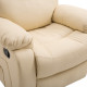 PU Leather Reclining Chair with 8 Massage Points and Heat, Manual Recliner with Swivel Base, Footrest and Remote, Beige