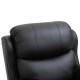 PU Leather Reclining Chair with 8 Massage Points and Heat, Manual Recliner with Swivel Base, Footrest and Remote, Black