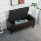 PU Leather Storage Ottoman Bench Storage Chest Tufted Ottoman Cube w/ Flipping Top 92L x 40W x 40H cm Brown