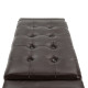 PU Leather Storage Ottoman Bench Storage Chest Tufted Ottoman Cube w/ Flipping Top 92L x 40W x 40H cm Brown