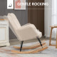 Berber Fleece Nursery Glider Rocker for Nursing, Wingback Rocking Chair for Living Room, Beige