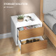 Wood Effect Wto-Drawer Bedside Table - Brown/White