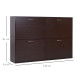 Wooden Modern Design 4 Drawer Shoes Cabinet Pull Down Shelf Storage Organiser Entrance Hallway Furniture - Dark Brown