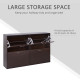 Wooden Modern Design 4 Drawer Shoes Cabinet Pull Down Shelf Storage Organiser Entrance Hallway Furniture - Dark Brown