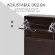 Wooden Modern Design 4 Drawer Shoes Cabinet Pull Down Shelf Storage Organiser Entrance Hallway Furniture - Dark Brown