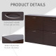 Wooden Modern Design 4 Drawer Shoes Cabinet Pull Down Shelf Storage Organiser Entrance Hallway Furniture - Dark Brown