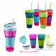 2 In 1 Plastic Travel Snack and Drink Cup - Random Colour