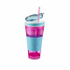 2 In 1 Plastic Travel Snack and Drink Cup - Random Colour