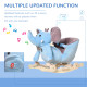 2 In 1 Plush Baby Ride on Rocking Horse Elephant Rocker with Wheels Wooden Toy for Kids 32 Songs for 18+ Months (Blue)