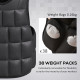 20kg Weighted Vest, Adjustable Running Weight Vest with 38 Weight Bags for Men or Women Cardio Exercise, Black