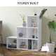 3-tier Step 6 Cubes Storage Unit Particle Board Cabinet Bookcase Organiser Home Office Shelves - White