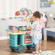 50 Pcs Kids Kitchen Play set Fast Food Trolley Cart Pretend Playset Toys with Play Food Cashier Register Accessories Gift for Bo