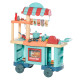 50 Pcs Kids Kitchen Play set Fast Food Trolley Cart Pretend Playset Toys with Play Food Cashier Register Accessories Gift for Bo