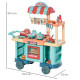 50 Pcs Kids Kitchen Play set Fast Food Trolley Cart Pretend Playset Toys with Play Food Cashier Register Accessories Gift for Bo