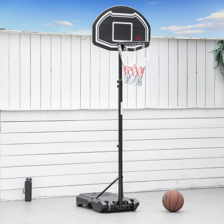 Adjustable Basketball Hoop and Stand, with Wheels and Weight Base Black