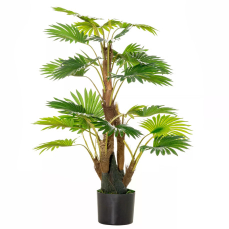 Artificial Plant Palm Tree in Pot, Fake Plants for Home Indoor Outdoor Decor, 135cm, Green